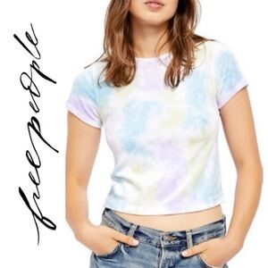 {Free People} "Bright Eyes" Velvet Tie Dye Top